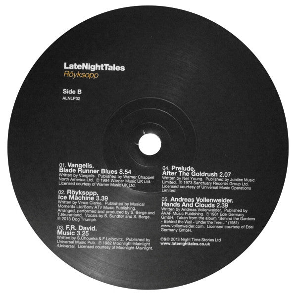 Röyksopp : LateNightTales (2xLP, Comp, RM, 180 + CD, Comp, Mixed + Ltd)