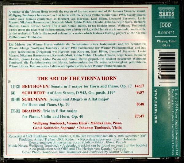 Ludwig van Beethoven, Franz Schubert, Robert Schumann, Johannes Brahms : The Art Of The Vienna Horn (CD, Album)