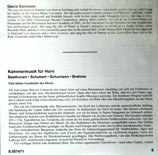 Ludwig van Beethoven, Franz Schubert, Robert Schumann, Johannes Brahms : The Art Of The Vienna Horn (CD, Album)