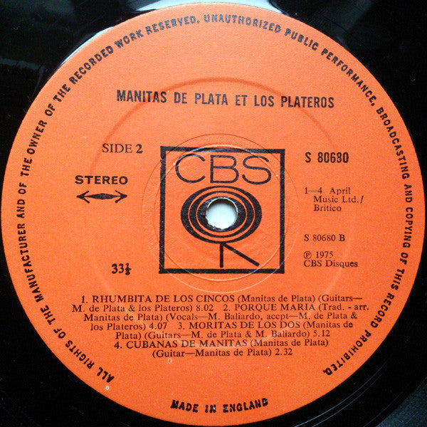 Manitas De Plata Et Los Plateros (2) : Manitas De Plata Et Los Plateros (LP, Album)