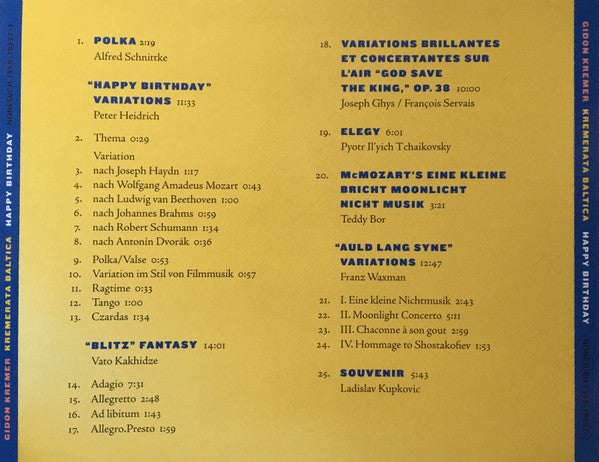 Gidon Kremer, Kremerata Baltica : Happy Birthday (CD, Album)