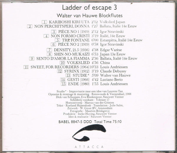 Walter van Hauwe : Ladder Of Escape 3 (CD, Album)