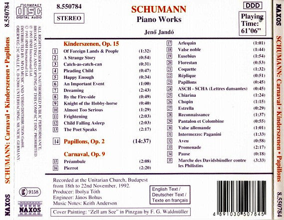 Schumann*, Jenö Jandó : Kinderszenen / Papillons / Carnaval (CD)