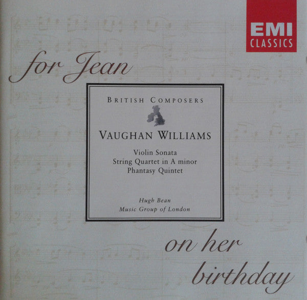 Vaughan Williams* / Music Group Of London* / Hugh Bean : Chamber Music (For Jean On Her Birthday) (CD, Album, RM)