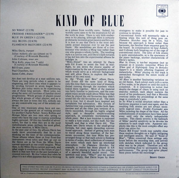 Miles Davis : Kind Of Blue (LP, Album, RE)
