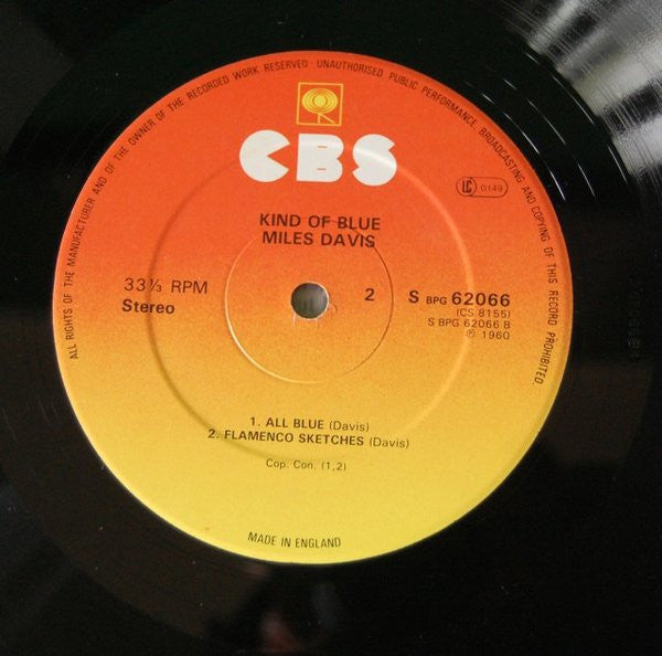 Miles Davis : Kind Of Blue (LP, Album, RE)