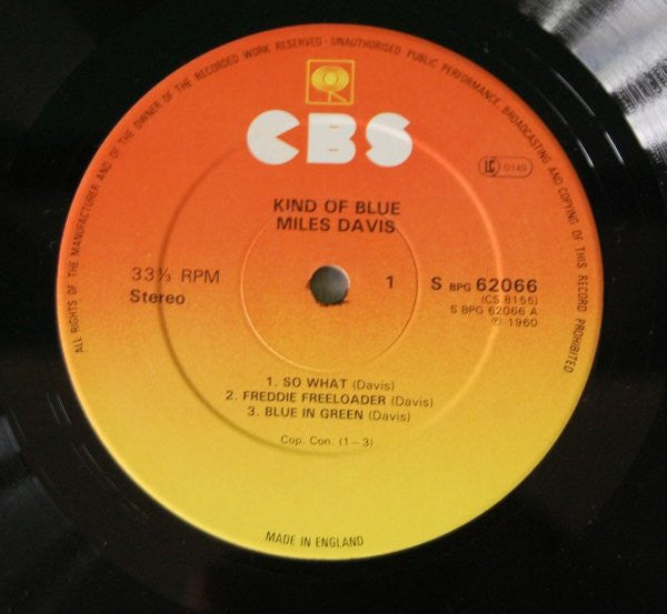 Miles Davis : Kind Of Blue (LP, Album, RE)