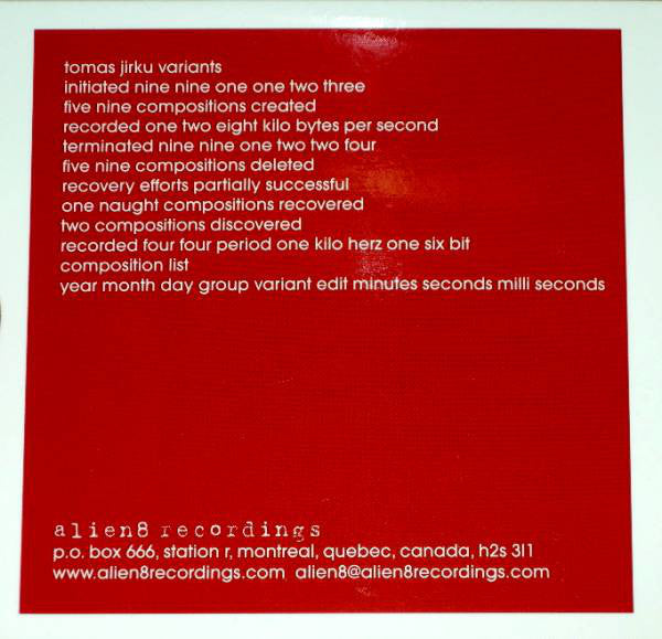 Tomas Jirku : Variants (CD, Album)