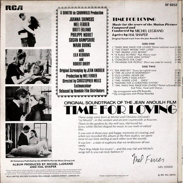 Michel Legrand : Time For Loving (Original Soundtrack) (LP, Album)