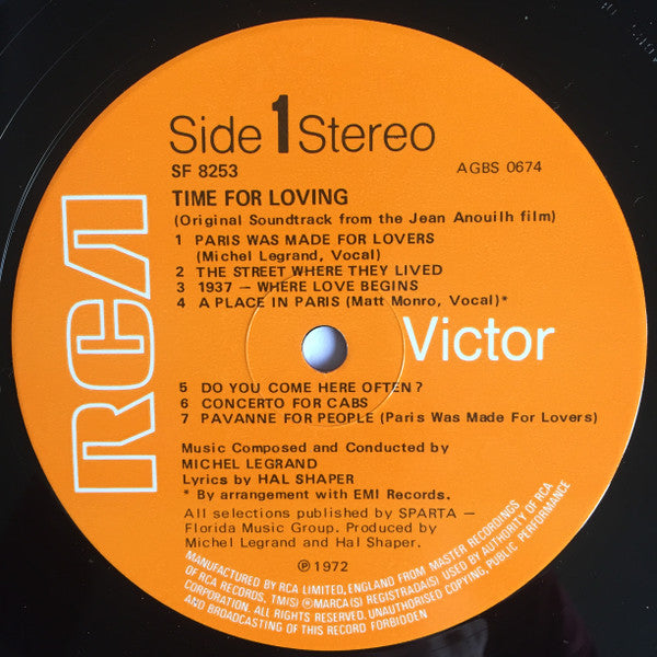 Michel Legrand : Time For Loving (Original Soundtrack) (LP, Album)