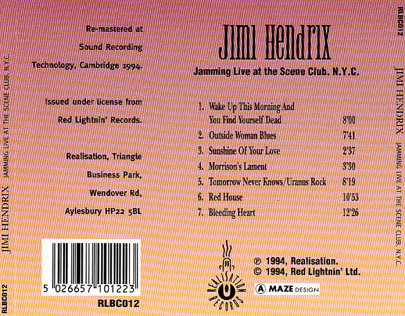 Jimi Hendrix : Jamming Live At The Scene Club N.Y.C. (CD)