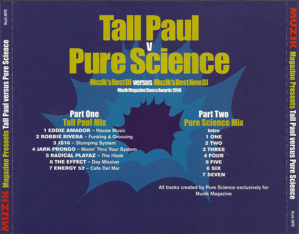Tall Paul v Pure Science : Muzik&#39;s Best DJ Versus Muzik&#39;s Best New DJ (CD, Mixed)