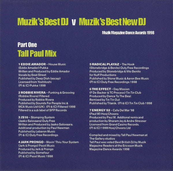 Tall Paul v Pure Science : Muzik&#39;s Best DJ Versus Muzik&#39;s Best New DJ (CD, Mixed)