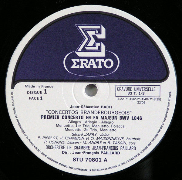 J.S. Bach*, M. André*, G. Jarry*, P. Pierlot*, J.P. Rampal*, Orchestre De Chambre J.F. Paillard* : J.S. Bach - Les Six Concertos Brandebourgeois (2xLP)