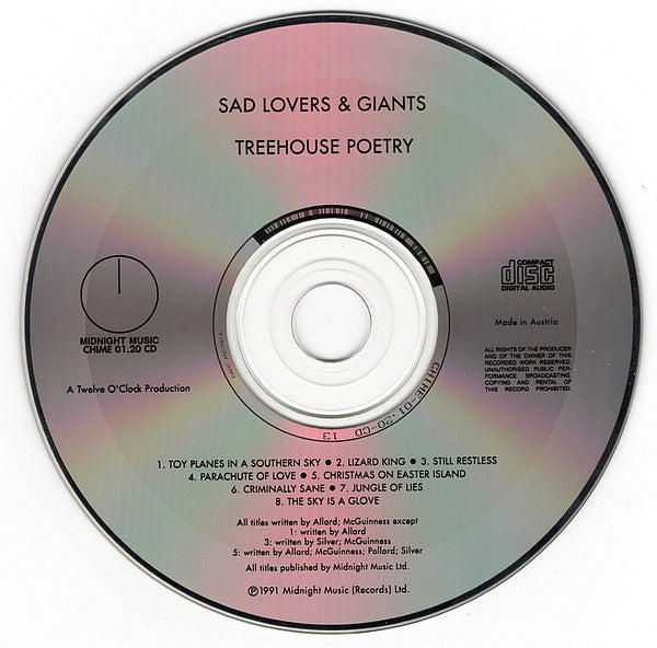 Sad Lovers And Giants : Treehouse Poetry (CD, Album)