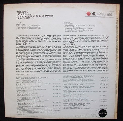 Igor Stravinsky : Petrushka / Firebird Suite (LP, Album, Mono)
