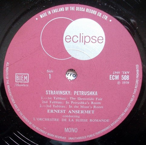 Igor Stravinsky : Petrushka / Firebird Suite (LP, Album, Mono)