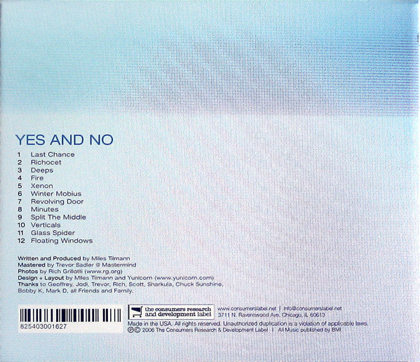 Miles Tilmann : Yes And No (CD, Album)