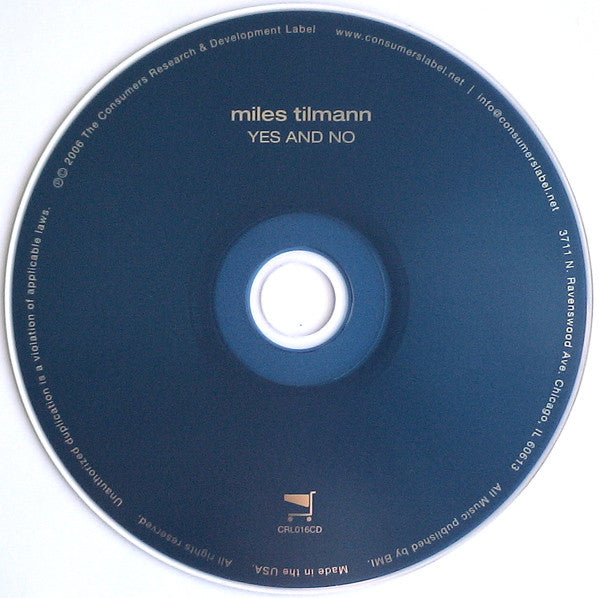 Miles Tilmann : Yes And No (CD, Album)