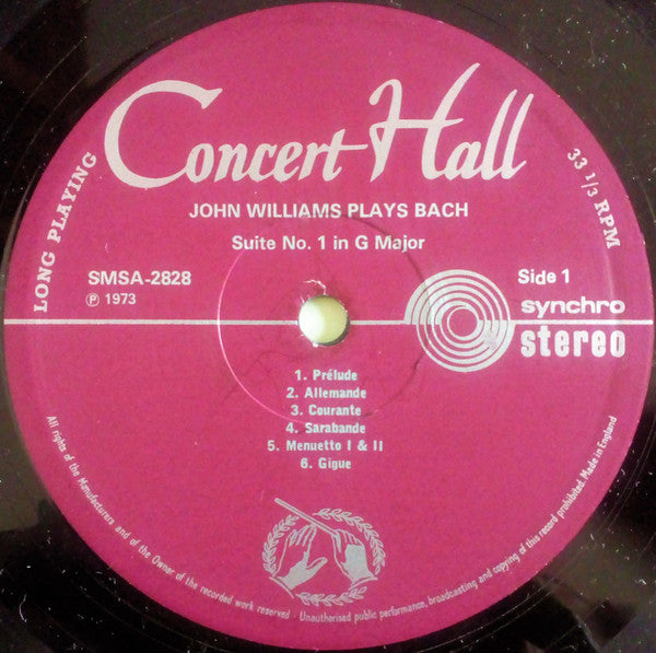 Bach* - John Williams (7) : John Williams Plays Bach (LP, Album)