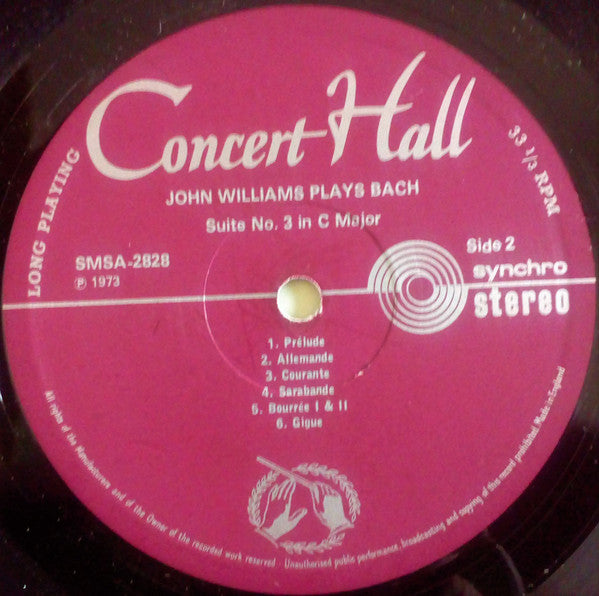 Bach* - John Williams (7) : John Williams Plays Bach (LP, Album)