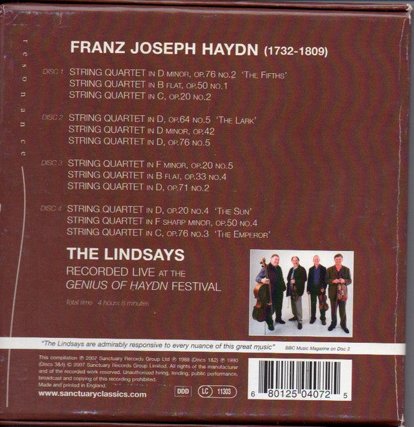 Haydn*, The Lindsays : Popular String Quartets (4xCD, Comp + Box)
