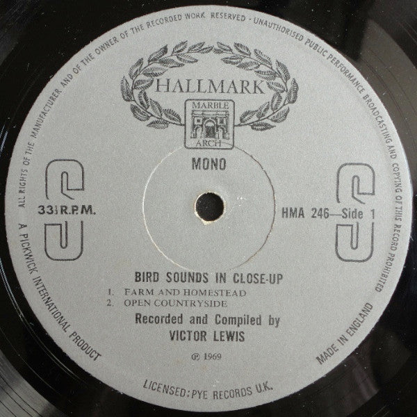 Victor C. Lewis : Bird Sounds In Close Up (LP, Album, Mono, RE)