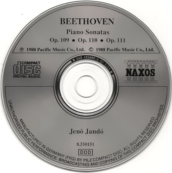 Ludwig van Beethoven, Jenö Jandó : Piano Sonatas, Vol. 4 (CD, Album)