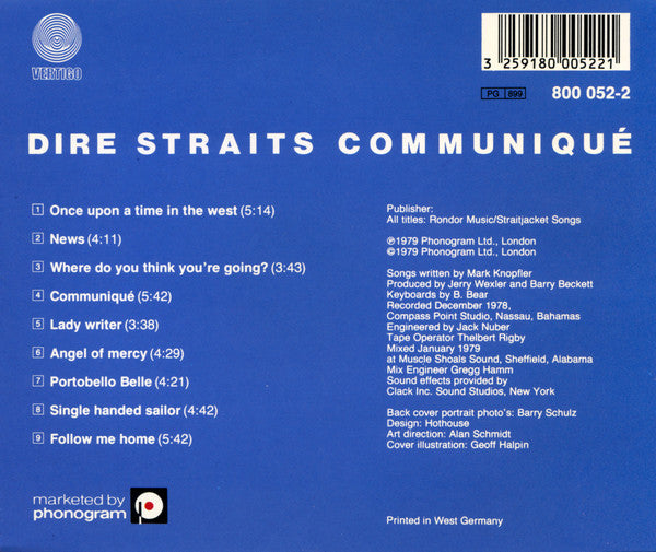 Buy Dire Straits : Communiqué (CD, Album, RE, RM) Online for a great price  – Record Town TX