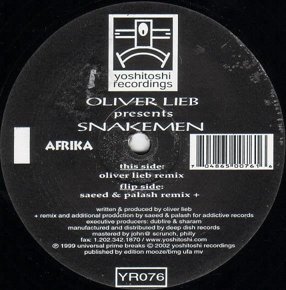Oliver Lieb Presents Snakemen : Afrika (2x12&quot;)