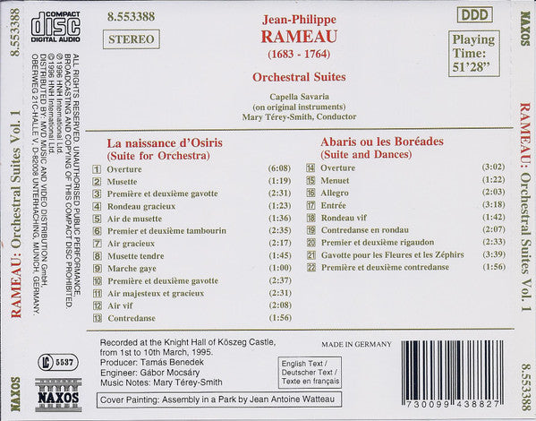 Rameau* - Capella Savaria, Mary Térey-Smith : La Naissance D&#39;Osiris (Suite For Orchestra) / Abaris Ou Les Boréades (Suite And Dances) (CD)