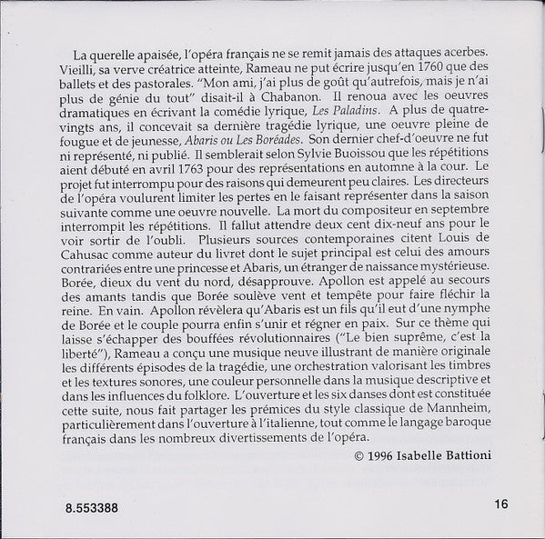 Rameau* - Capella Savaria, Mary Térey-Smith : La Naissance D&#39;Osiris (Suite For Orchestra) / Abaris Ou Les Boréades (Suite And Dances) (CD)