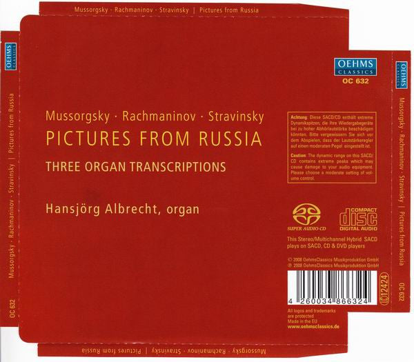 Hansjörg Albrecht : Mussorgsky • Rachmaninov • Stravinsky: Pictures From Russia - Three Organ Transcriptions (SACD, Hybrid, Multichannel, Album)