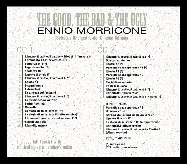 Ennio Morricone, Solisti E Orchestre Del Cinema Italiano : The Good, The Bad &amp; The Ugly (Complete Original Score - Restored Version) (2xCD, Dlx, RE, RM, S/Edition)