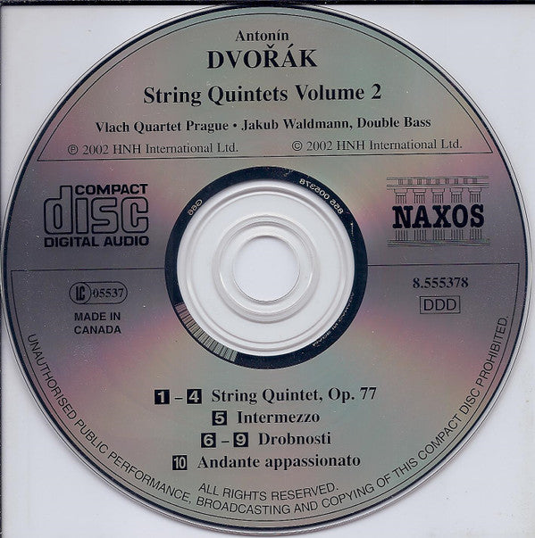 Dvořák* - Vlach Quartet Prague, Jakub Waldmann : String Quintets Volume 2, Op. 77 (CD, Album)
