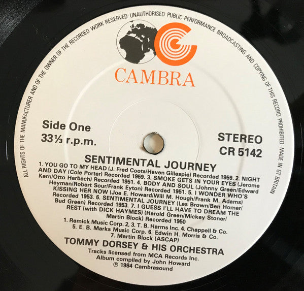 Tommy Dorsey &amp; His Orchestra* : Sentimental Journey (2xLP, Album, Comp)