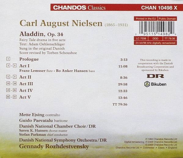 Nielsen* - Danish National Chamber Choir/DR*, Danish National Symphony Orchestra/DR*, Gennady Rozhdestvensky* : Aladdin (CD, Album, RE, RM)