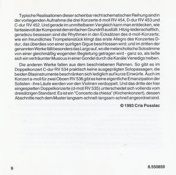 Vivaldi* - Stefan Schilli, Diethelm Jonas, Failoni Chamber Orchestra* : Oboe Concerti, Vol. 1 (CD, Album)
