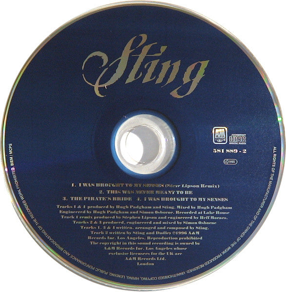 Sting : I Was Brought To My Senses (CD, Maxi, Sli)