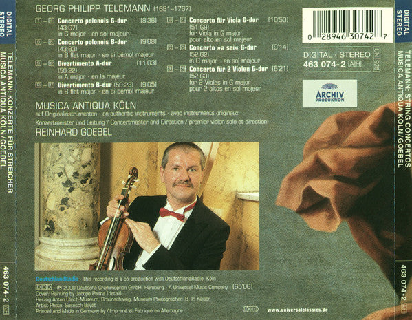 Telemann* - Musica Antiqua Köln · Reinhard Goebel : String Concertos (CD, Album)