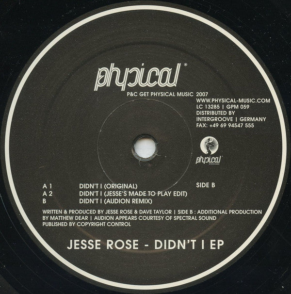 Jesse Rose : Didn&#39;t I EP (12&quot;, EP)