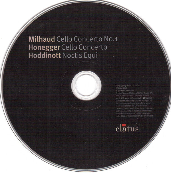 Milhaud*, Honegger*, Hoddinott*, Mstislav Rostropovich, London Symphony Orchestra, Kent Nagano : Cello Concerto No. 1 - Cello Concerto - Noctis Equi (CD, Album, Comp, RE)