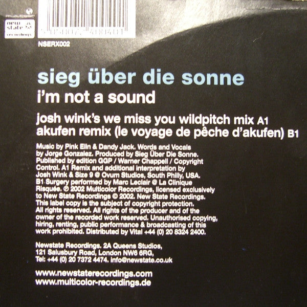 Sieg Über Die Sonne : I&#39;m Not A Sound (12&quot;)