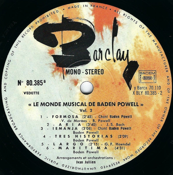 Baden Powell : Le Monde Musical De Baden Powell Vol 2 (LP, Album, RE)